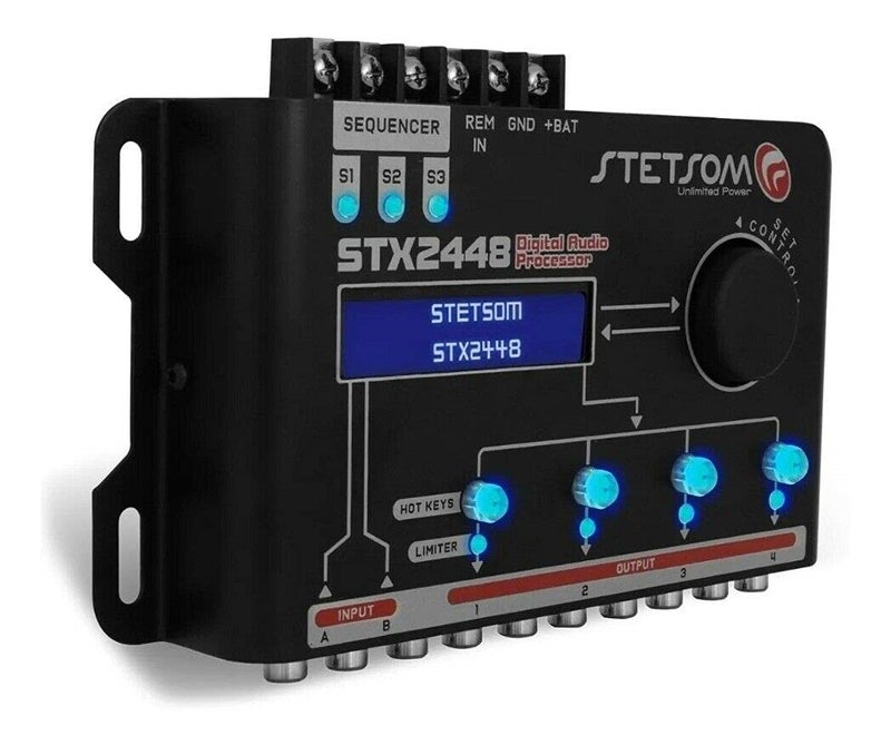 Stetsom STX 2448 DSP PRO - Digital Signal Processor, DSP PRO, Equalizer, High Precision Crossover, Filters, Limiter, Digital Audio Processor 2.4, 2 inputs & 4 outputs - Image 3